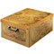 Lavatelli: Storage Box: Small - Map - Lid & Side Handles, Decorative Cardboard Organizer, Stacking-Folds, Home-Clothes-Toys-Office, 13.8 x 9.8 x 6.9"
